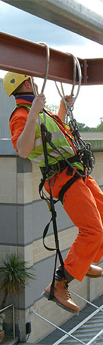 Stasafe climber installing safety netting