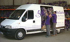 Stasafe vans delivering netting to site